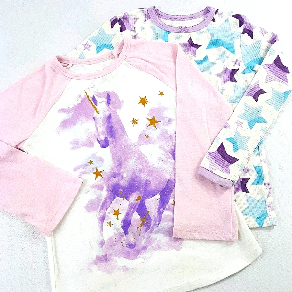 JUST ONE YOU JB (2) 4T Unicorn Star Shirt Set